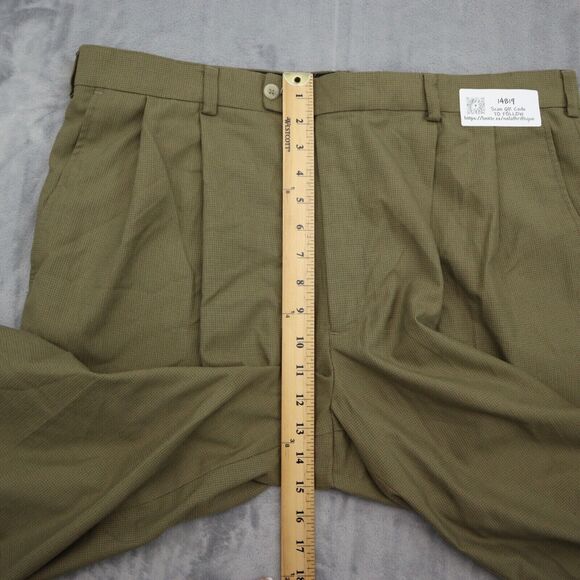 Perry Ellis Pants Mens 38 Brown Portfolio Pleated Front High Rise Dress Bottoms - Picture 6 of 14